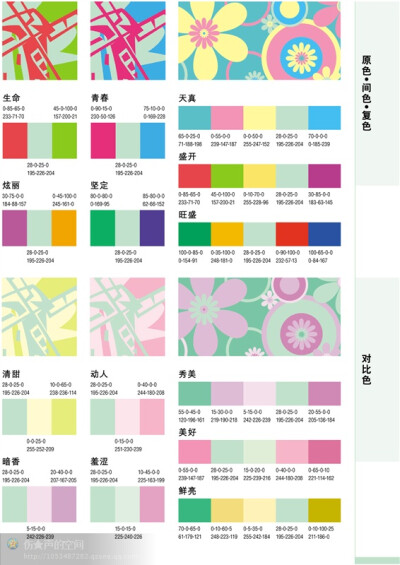 春夏秋冬的配色方案