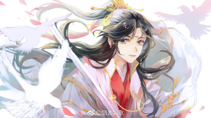 天官赐福君不见,执花仗剑,春风妒少年.