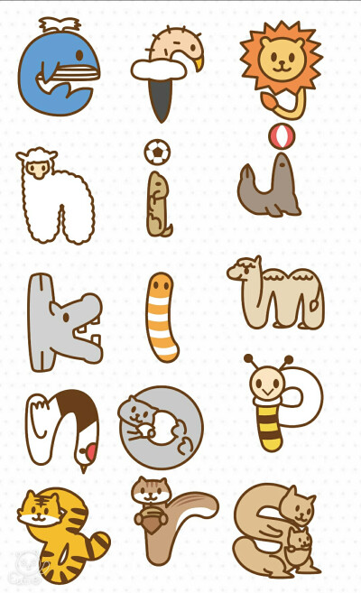 26个字母变动物简笔画图片