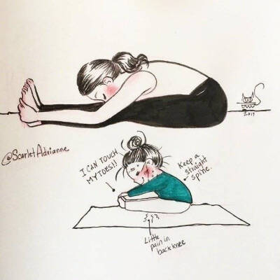 瑜伽漫画小人图图片