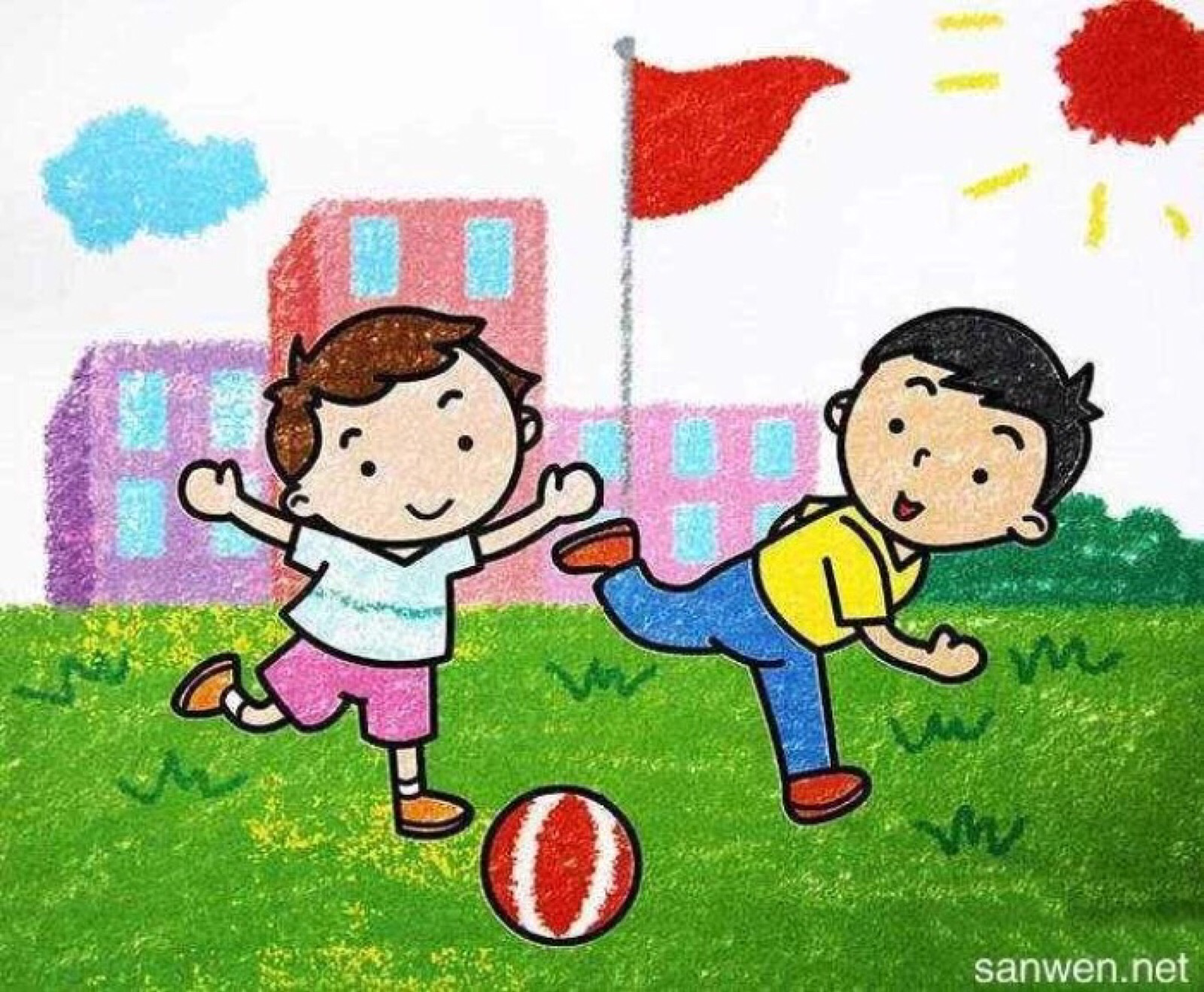 幼儿园足球画简单版图片