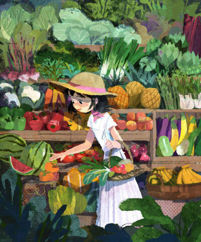ho绘画植物花草人物主题画,来表达对生活的热忱,愉悦着自己,也温暖了
