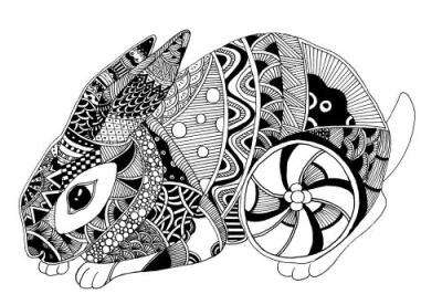 花盆线描画