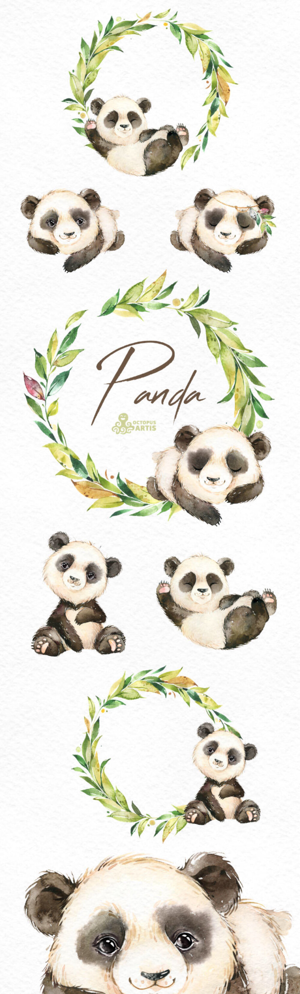 熊猫贴纸画手工作品图片