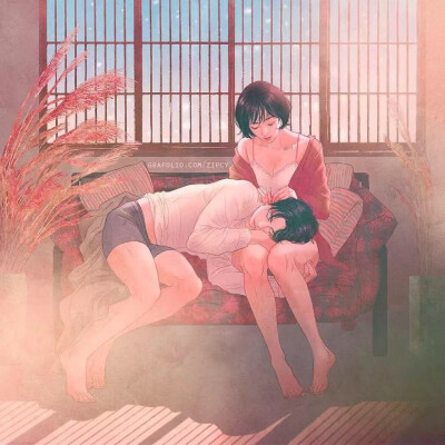 情侣 日常插画