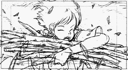 宫崎骏动漫的黑白底稿