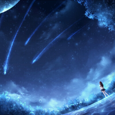 手绘星空二次元