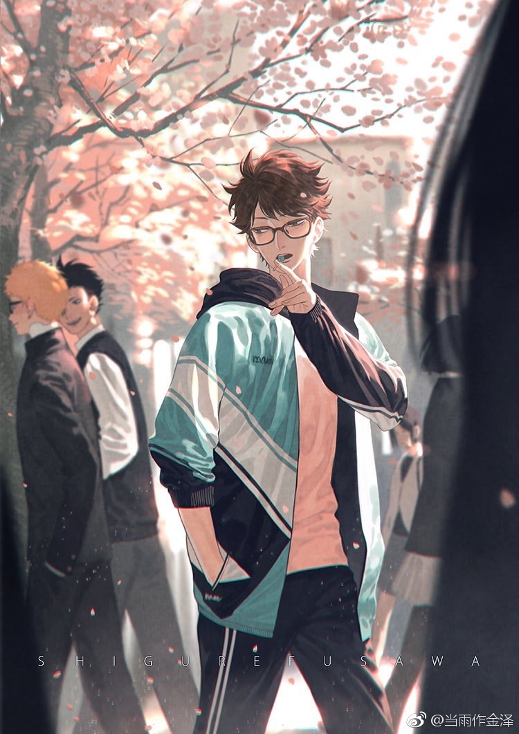 排球少年月岛莹 黑尾铁朗.画师id: 当雨作金泽
