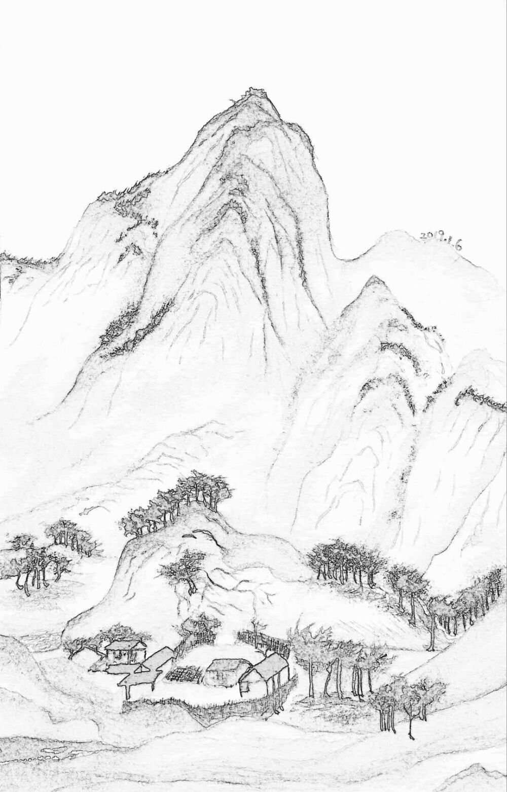 仿千里江山图·局部