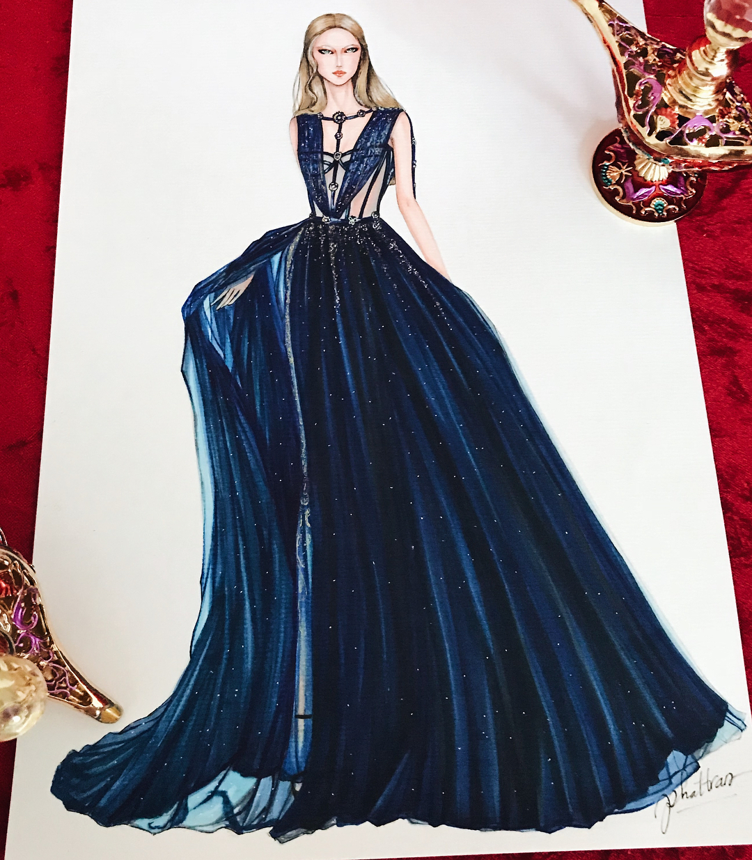 时装绘画 服装设计 手帐素材 婚纱 礼服 ins:eris_tran