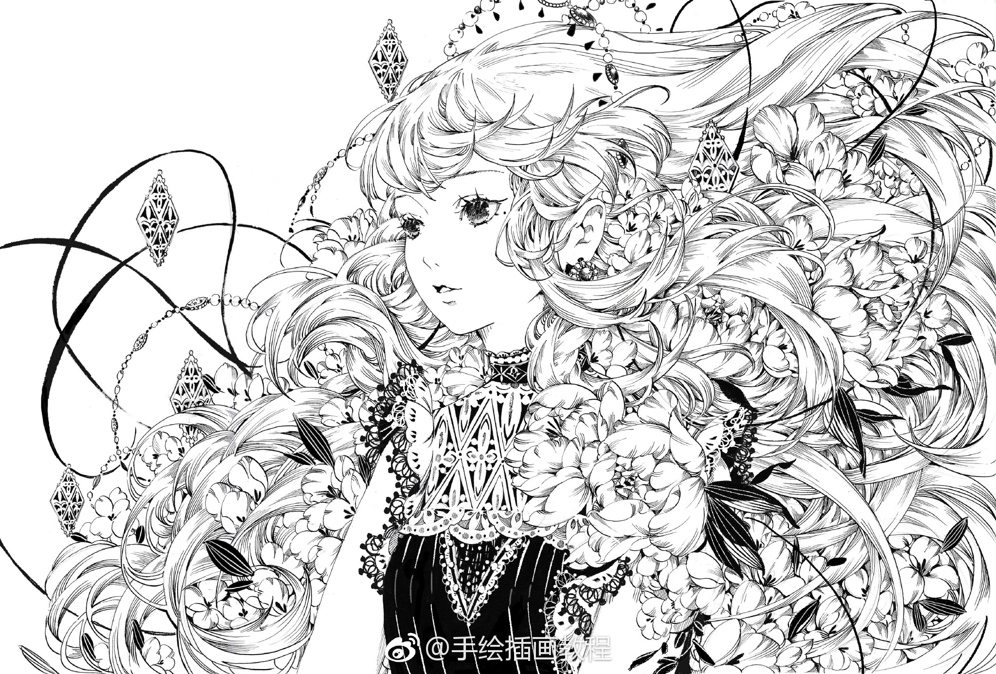 (本文摘自:《线语集:唯美线稿插画实例教程》,具体画法见书.