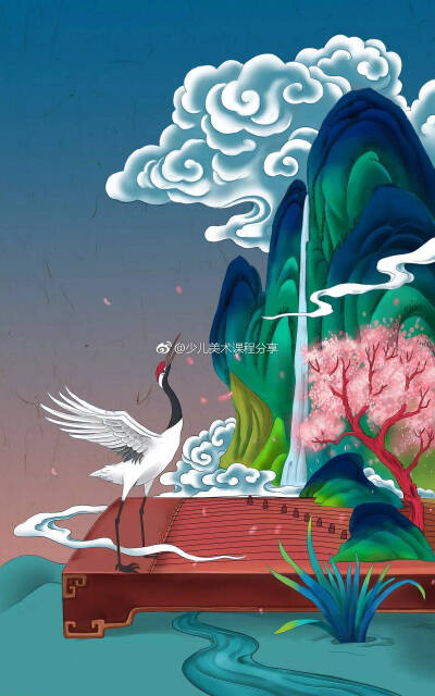 素材来自微博——中国风插画