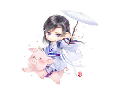 q萌 古风 古韵 中国风 手帐素材 插画 手绘 彩绘 头像微博:匪萌十月