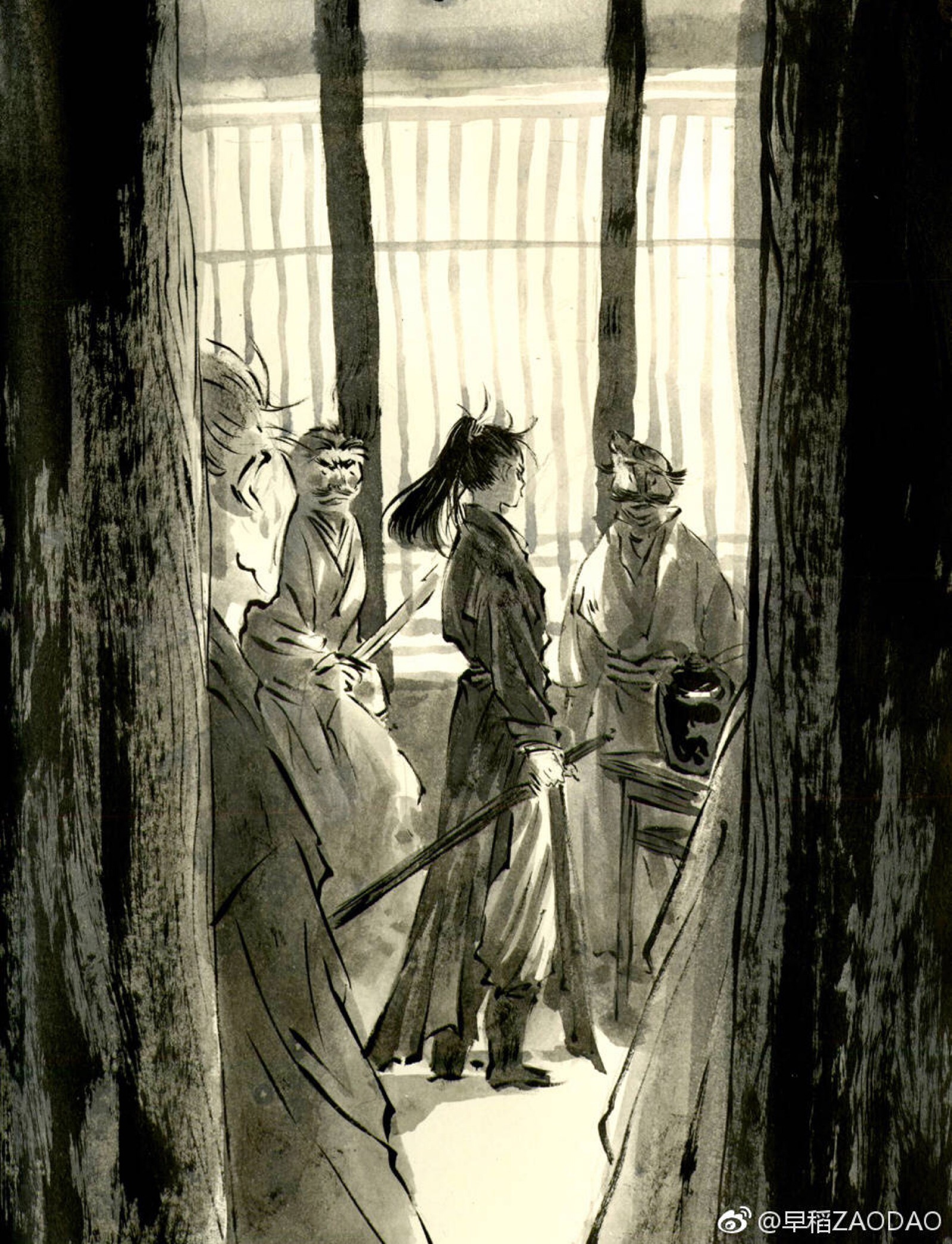 作者 微博:早稻zaodao 手机壁纸 插画