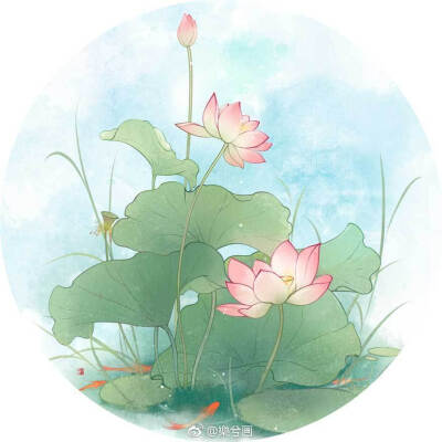 背景 古风 古韵 中国风 手帐素材 插画 手绘 彩绘 头像 壁纸微博:乐兮
