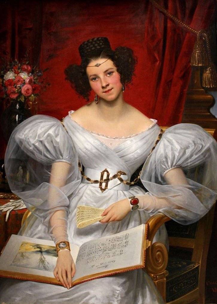 一些1830年代浪漫主义时期的肖像,这时的衣着是如此蓬松飘逸,袖子膨大