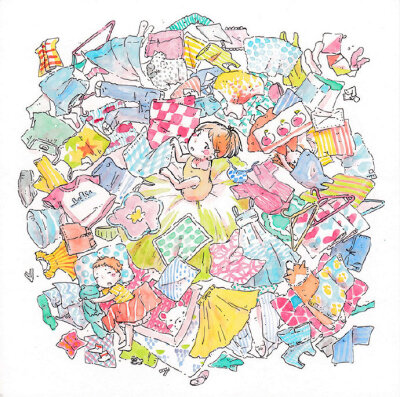 日本插画师mina kawai作品.