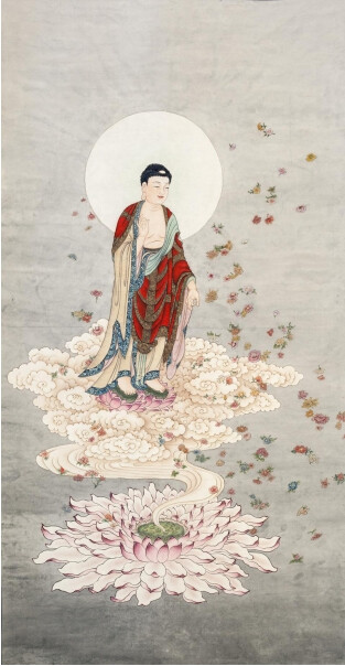 (阿弥陀佛接引像)四尺赵盛华居士作品