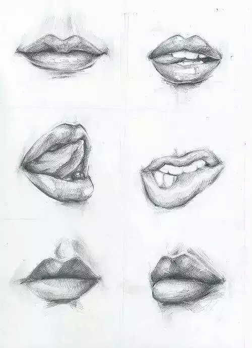 素描画嘴唇教程图片