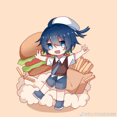 徵羽摩柯 q版×食物 vsinger 少年 虚拟歌姬 头像插画画师@安之今天