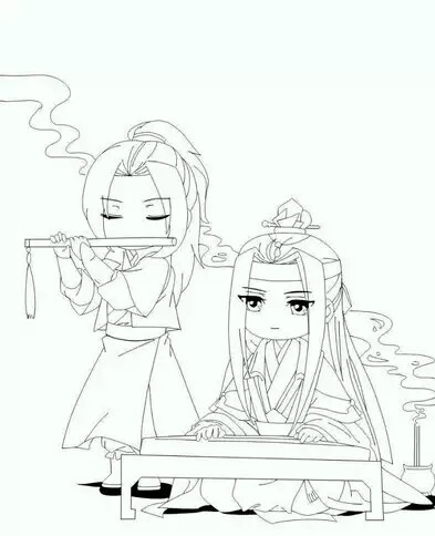 魔道祖师简笔画合照图片