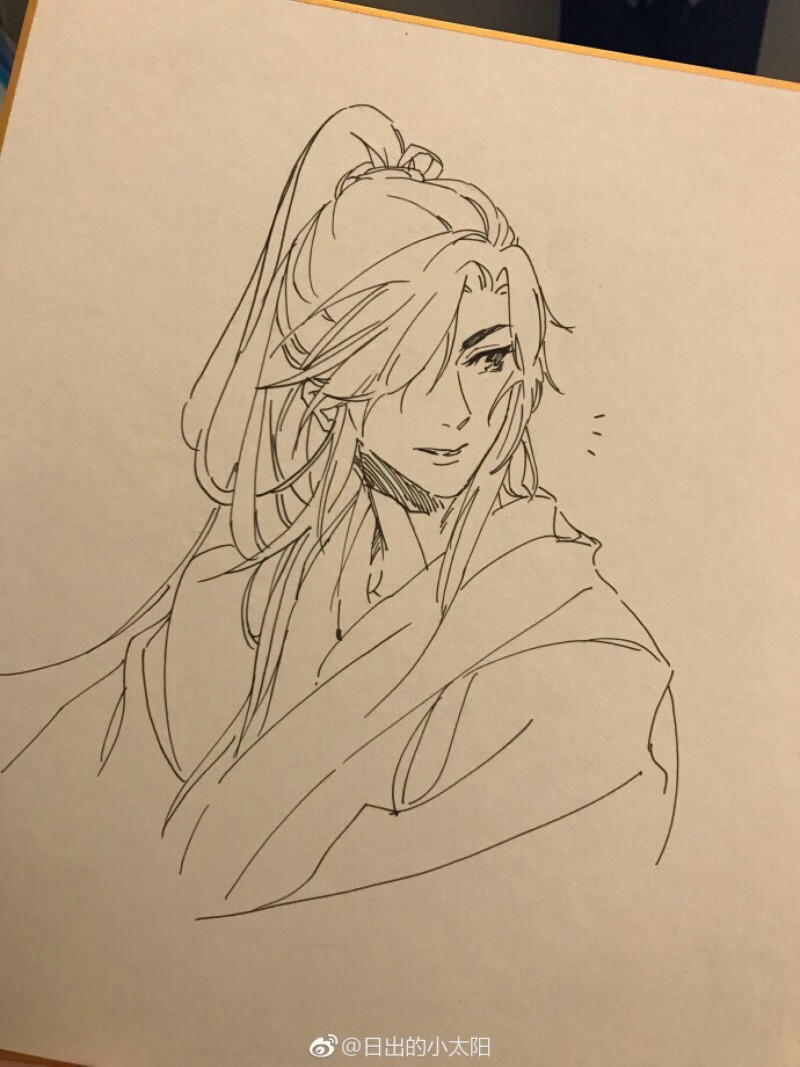 古风人物线稿手绘傲娇