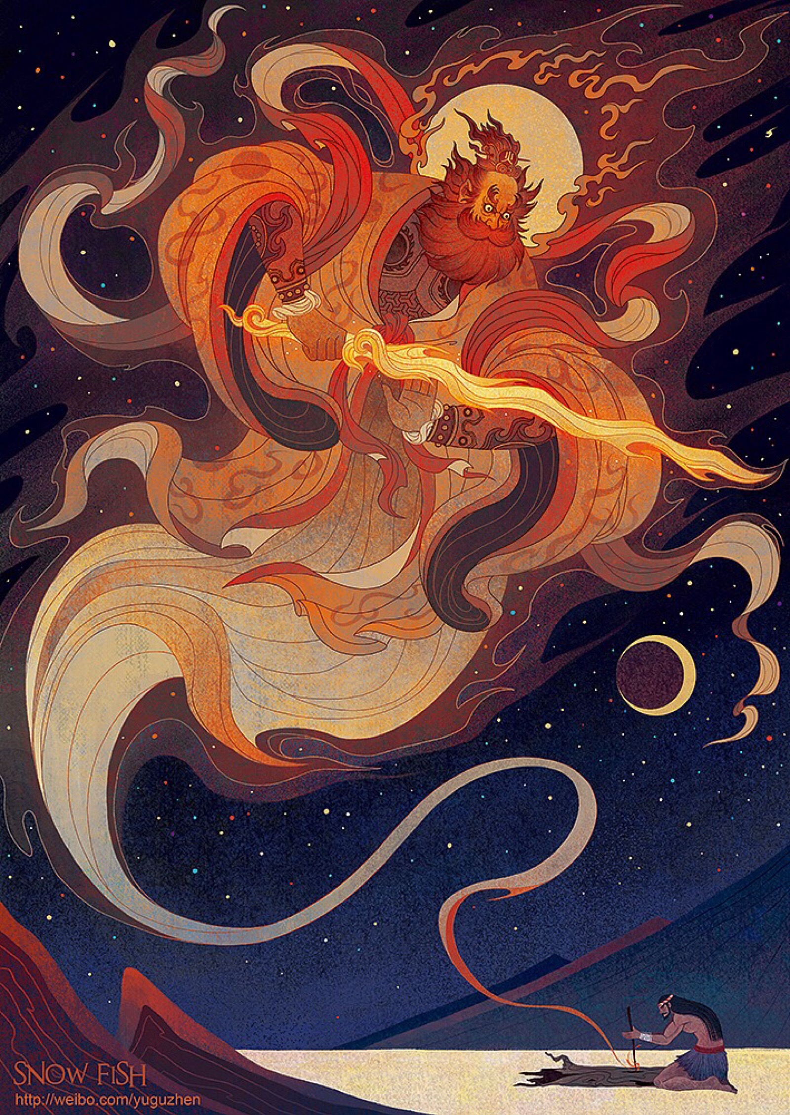 中国风商业插画雪鱼