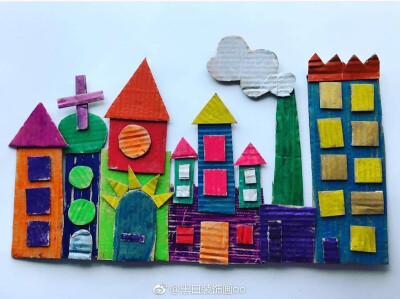 纸箱创意画作品幼儿园图片