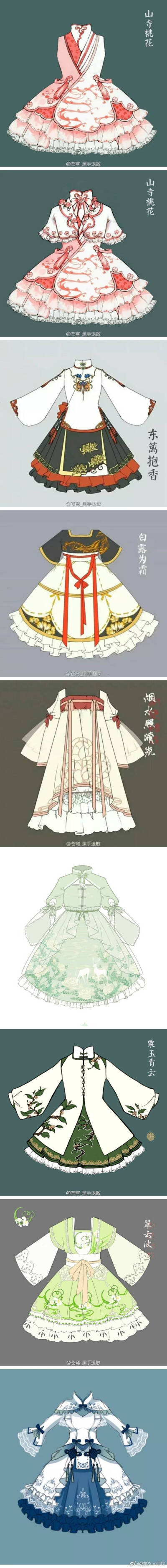当中国风遇上洛丽塔古风裙子素材画画手绘作者:苍穹