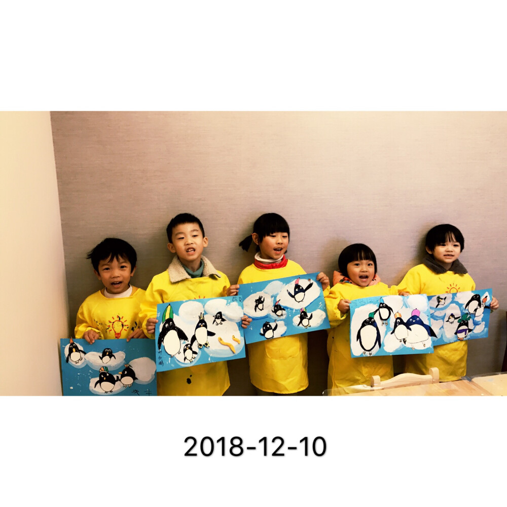 主题创作班本周主题分享《冰川上的企鹅》 学习企鹅的不同动态画法和