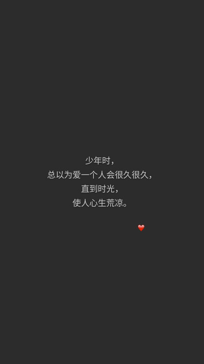 年少时,总以为爱一个人会很久很久.
