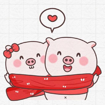 猪猪头像情侣可爱图片