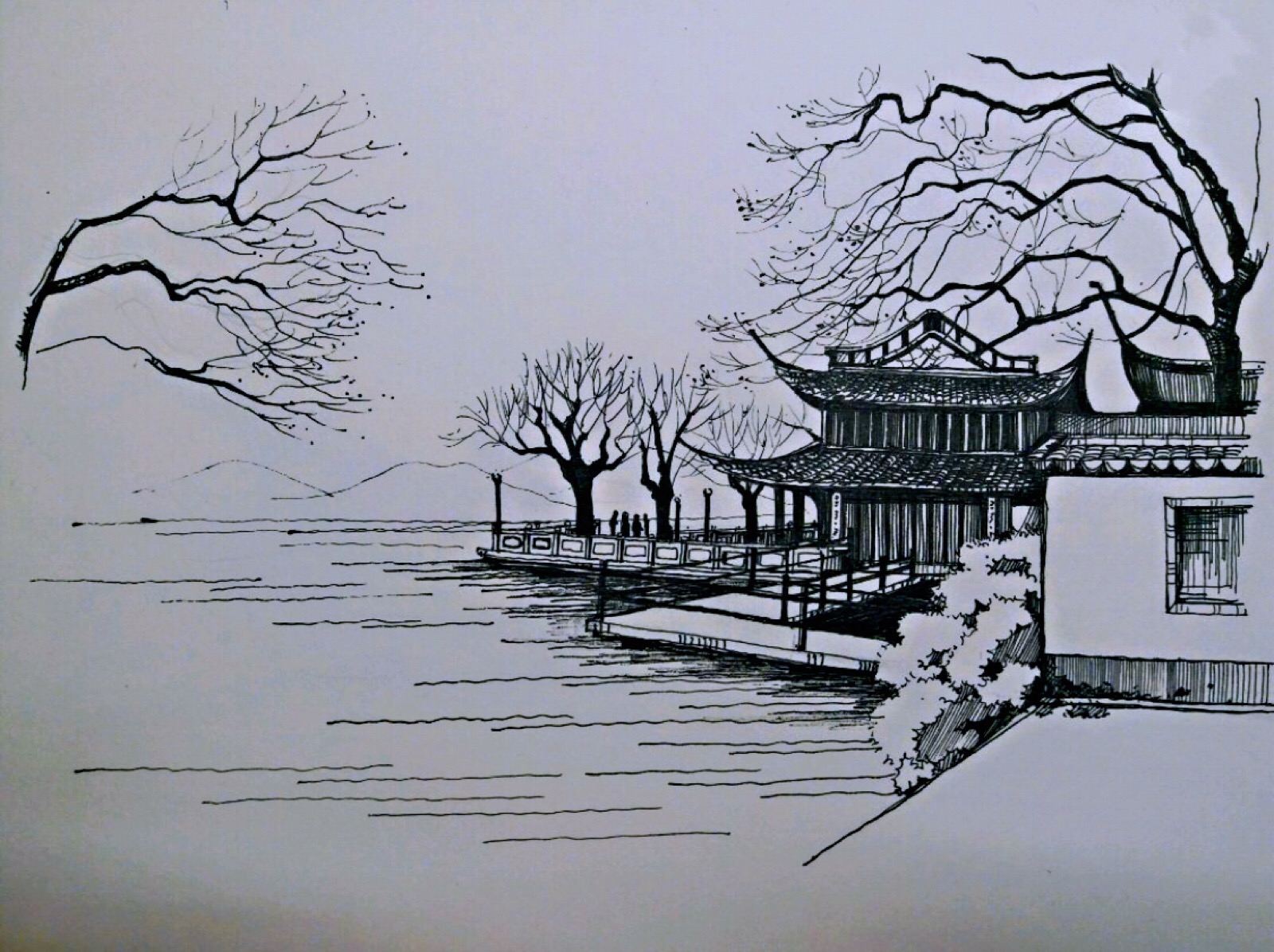 分享一组婉婉没想到的园林写生