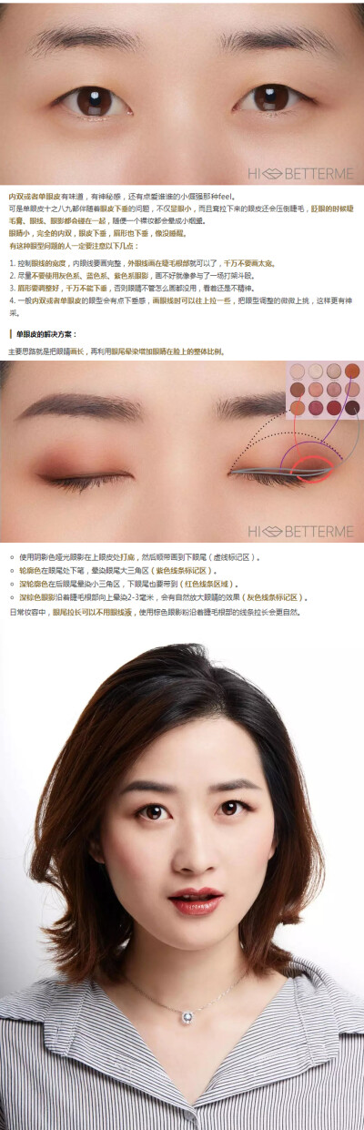 内双&单眼皮 眼妆方案:如图,全哑光,层次法,眼皮不打高光,眉骨打高光