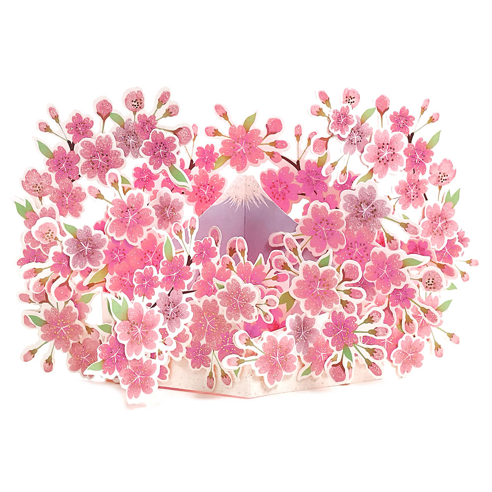 卡小姐日本购回春天立体盛开的樱花贺卡创意万用祝福生日感恩卡片