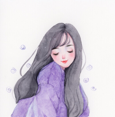 可爱的小姐姐头像壁纸 .(*▽`*). 手绘·水彩画 cr.@王大可vvv