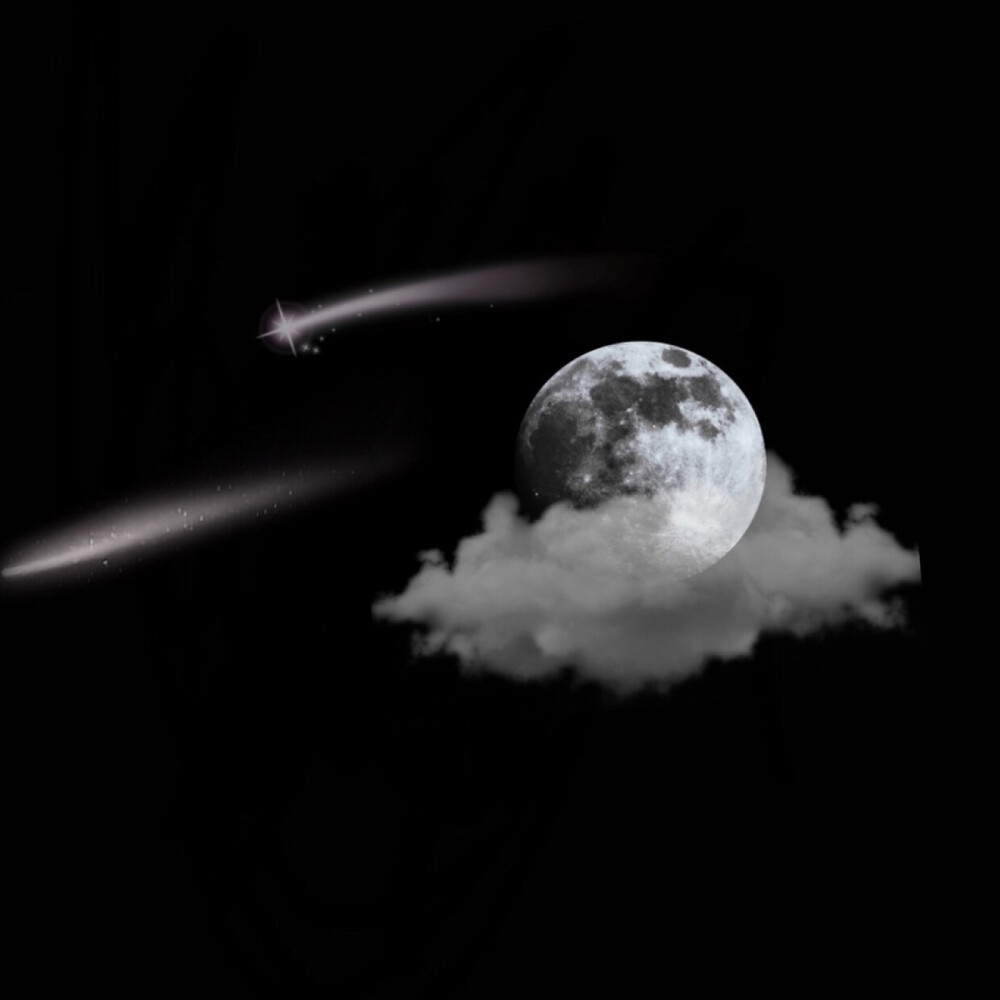 黑色背景图带月亮图片