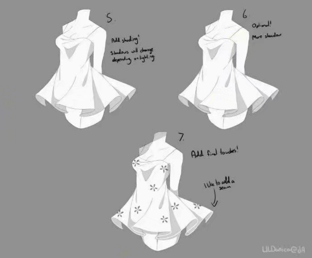 服装设计裙摆画法图片