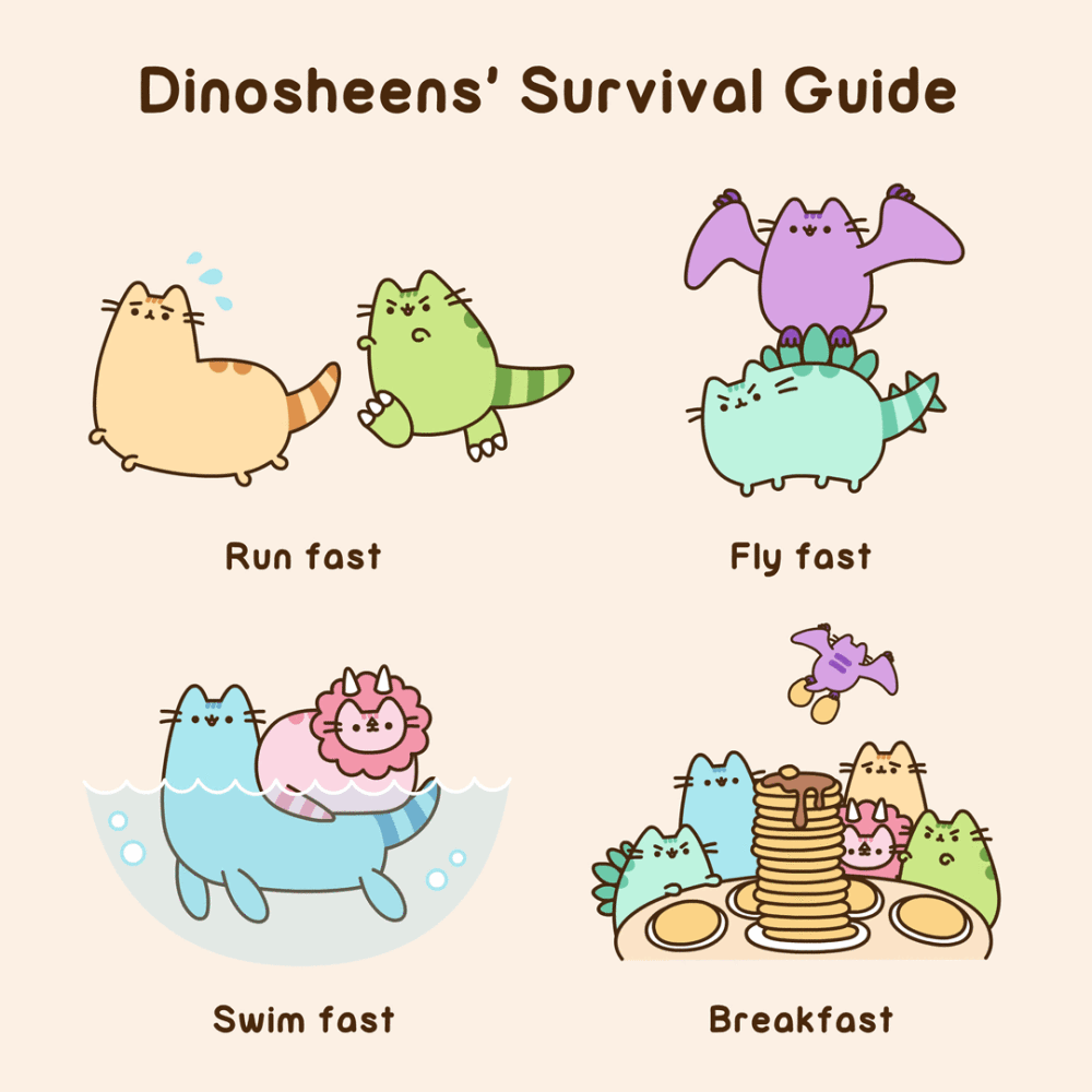 pusheen the cat dinosheens survival guide