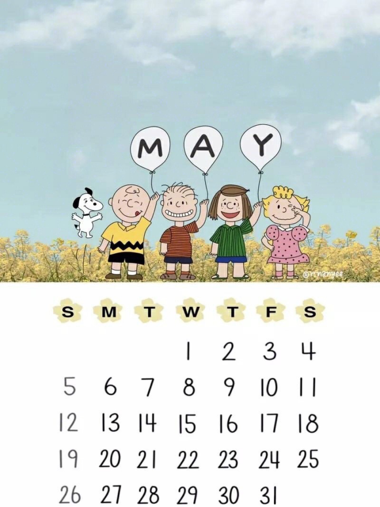 史努比五月日历