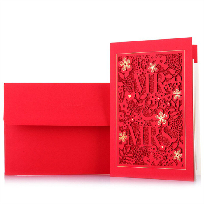 卡小姐 hallmark结婚贺卡 红色庆祝闺密同事结婚浪漫新婚祝福卡片