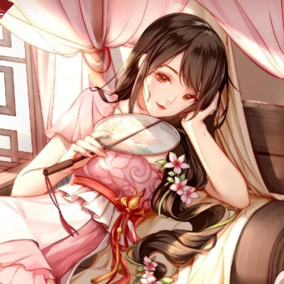执扇古风女生头像