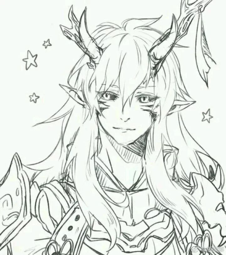 手绘线稿动漫 傲娇