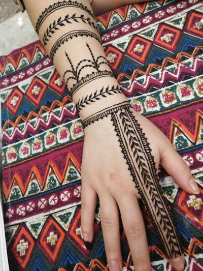 海娜手绘,传统手部图案