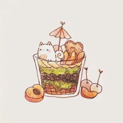 手账简笔画.食物兔兔