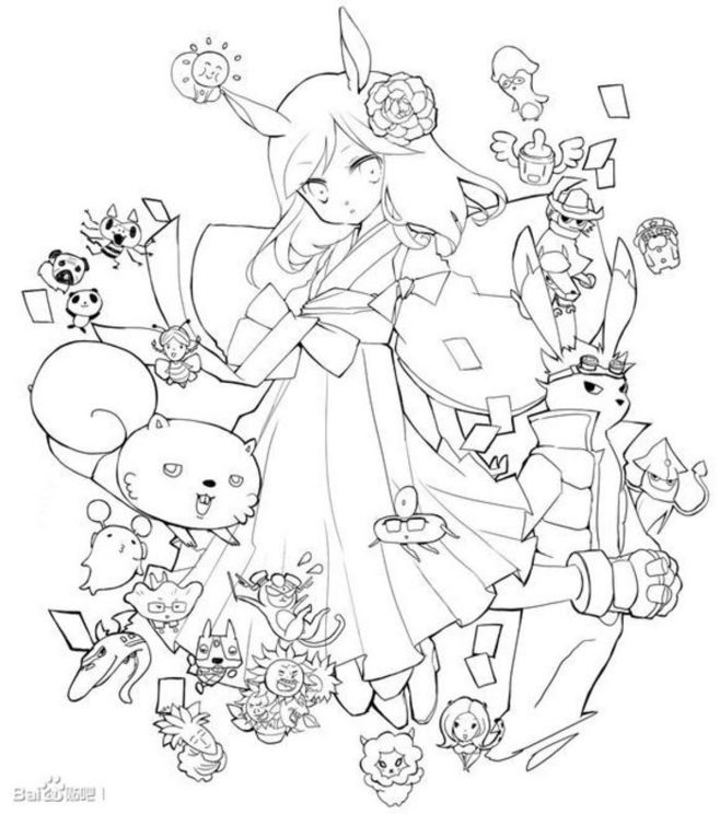 插画 动漫#线稿