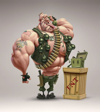 疯子oscar ramos超级夸张插画作品-人物/动物/广告创意插画62p[a]