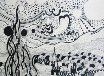 黑白线条画