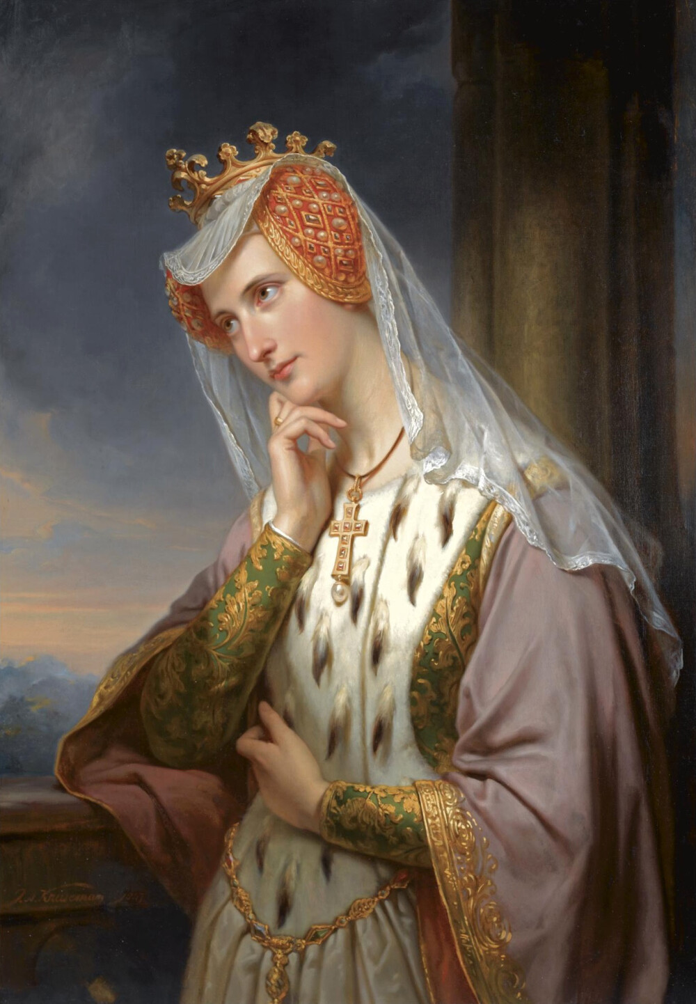 欧洲中世纪贵妇油画图片