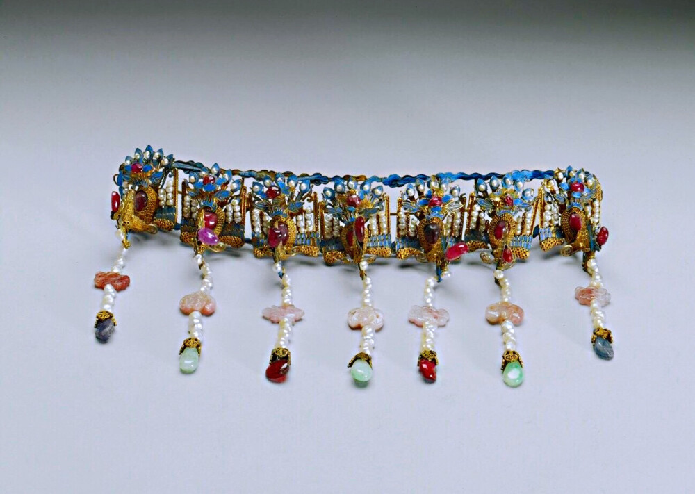 清 凤戏牡丹钿花 一组十件